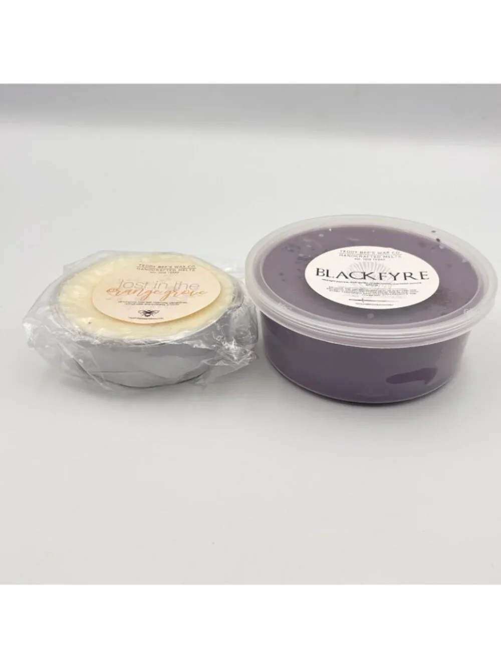 2 Teddy Bee’s Vendor Wax Melts Mixed Size Soufflés Black Fyre Lost Orange Grove